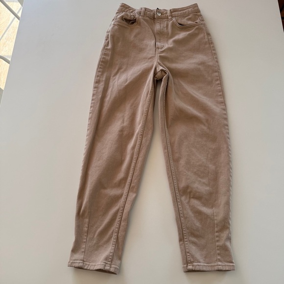 Divided H&M- Tan- Khaki- Barrel Leg Denim- High Rise- Women’s 4 - Picture 1 of 14